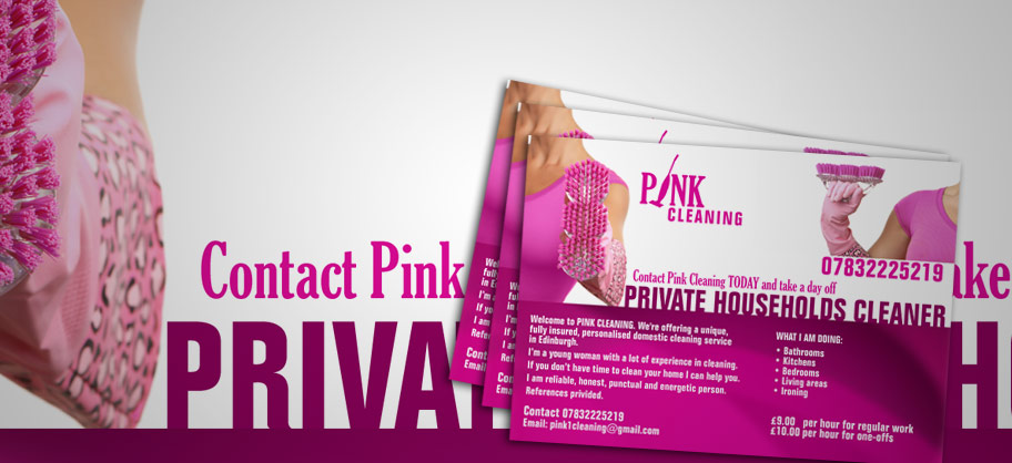 Pink cleaning - A5 Flyers, logo design