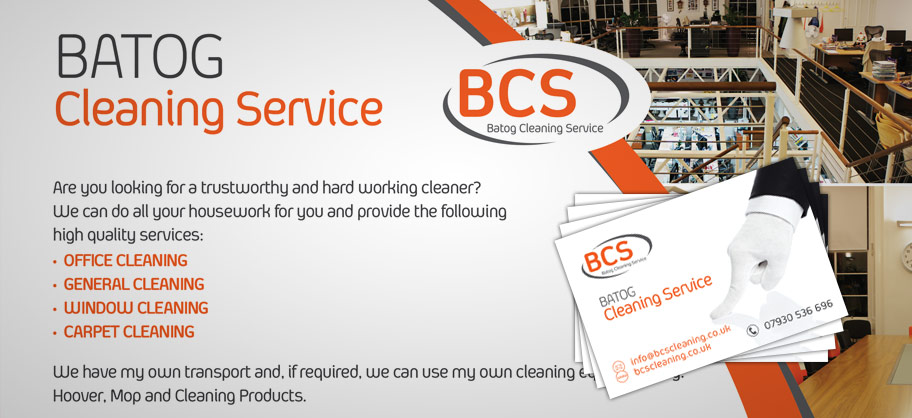 BCS Cleaning - A5 Flyers, business cards