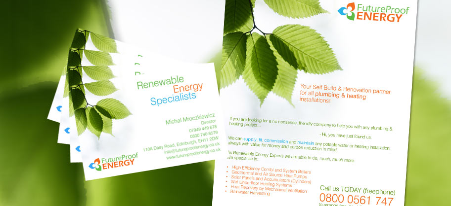 Future Proof Energy - A5 Flyers, Business cards
